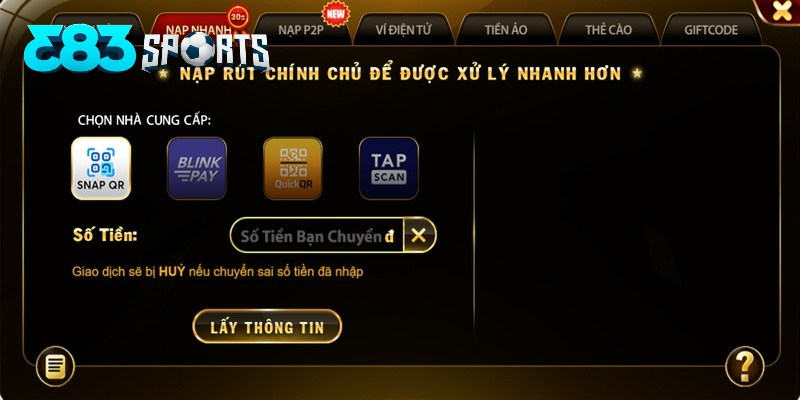 Cổng game còn hỗ trợ nhiều phương thức thanh toán an toàn và tiện lợi 